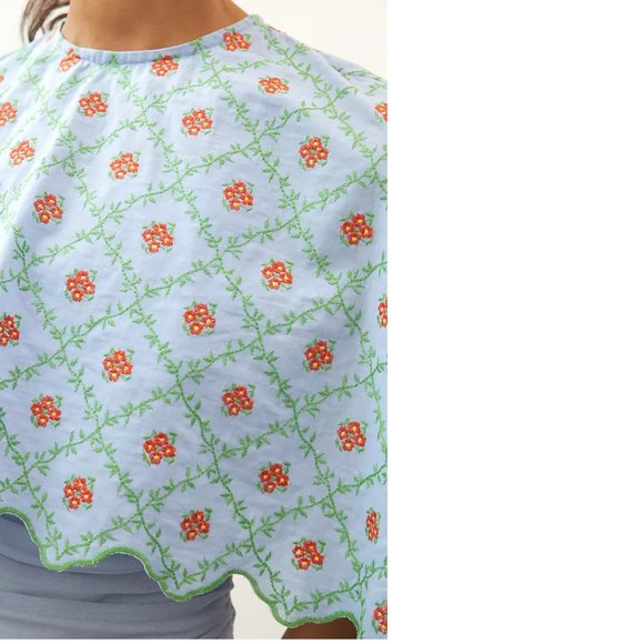 Anthropologie Faraway Embroidered floral Cape new with tag - Picture 3 of 9